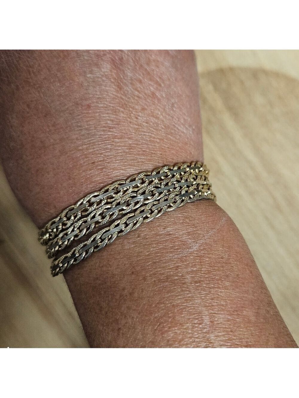 Vintage Gold-tone 3-strand Chain Bracelet